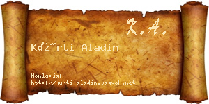 Kürti Aladin névjegykártya